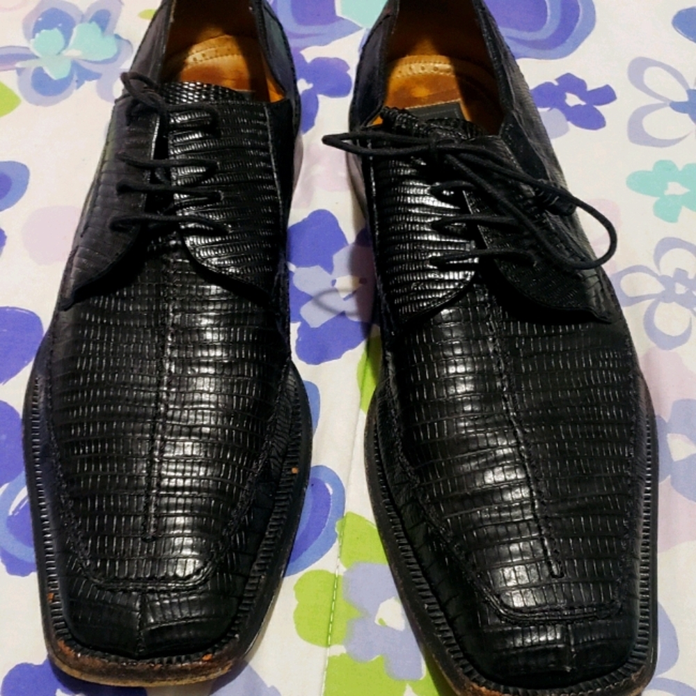MEZLAN PLATINUM GENUINE FULL LIZARD OXFORDS SZ 10